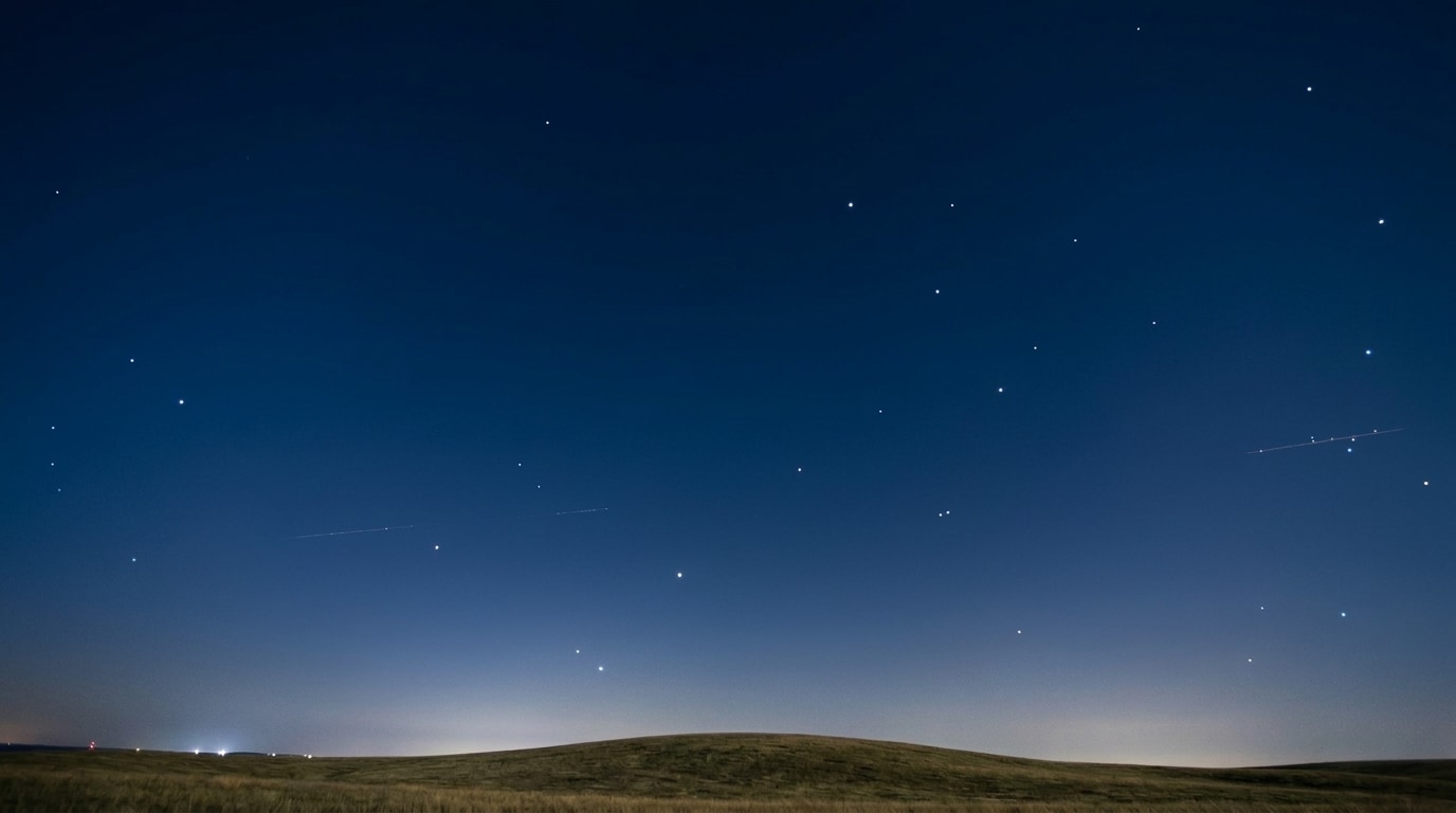 Stars above a quiet landscape